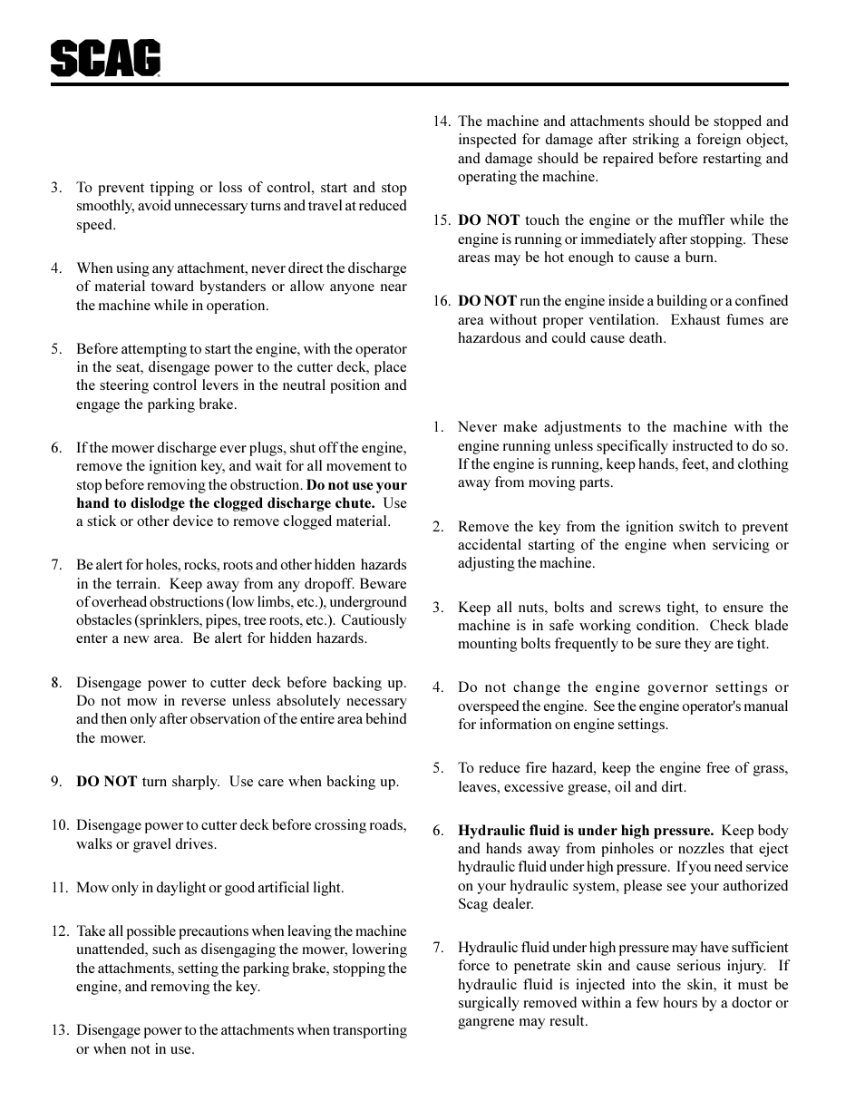 Scag Power Equipment STC User Manual | Page 8 / 64