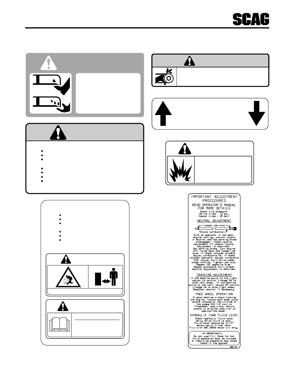 Danger, Warning, Caution | Scag Power Equipment STC User Manual | Page 9 / 64