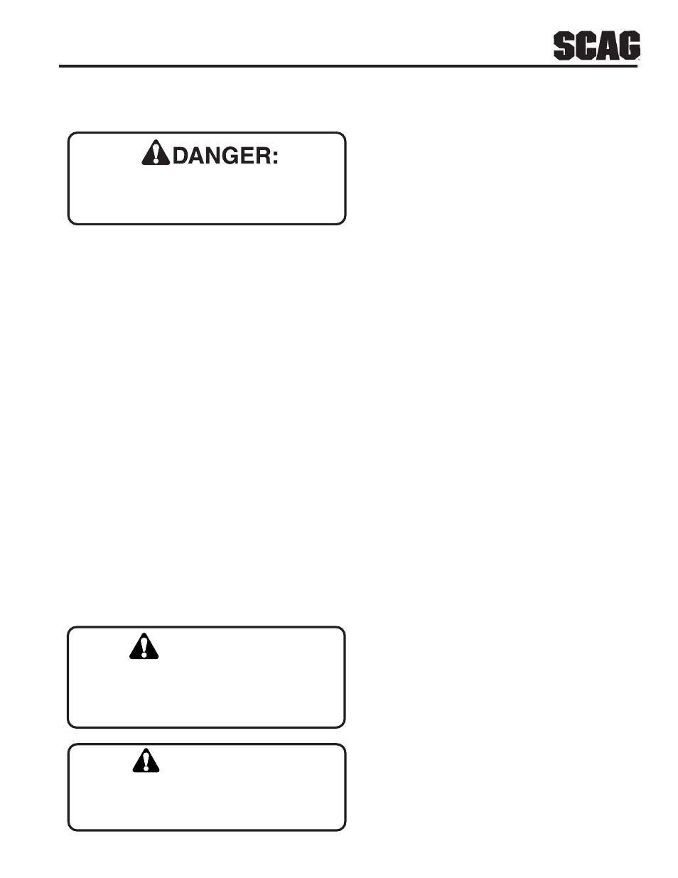 Caution, Warning | Scag Power Equipment SWZU User Manual | Page 11 / 92