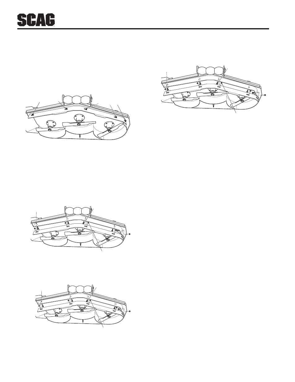 12 neutral adjustment, Custom-cut baffle adjustment (cont'd) | Scag Power Equipment SWZU User Manual | Page 16 / 92