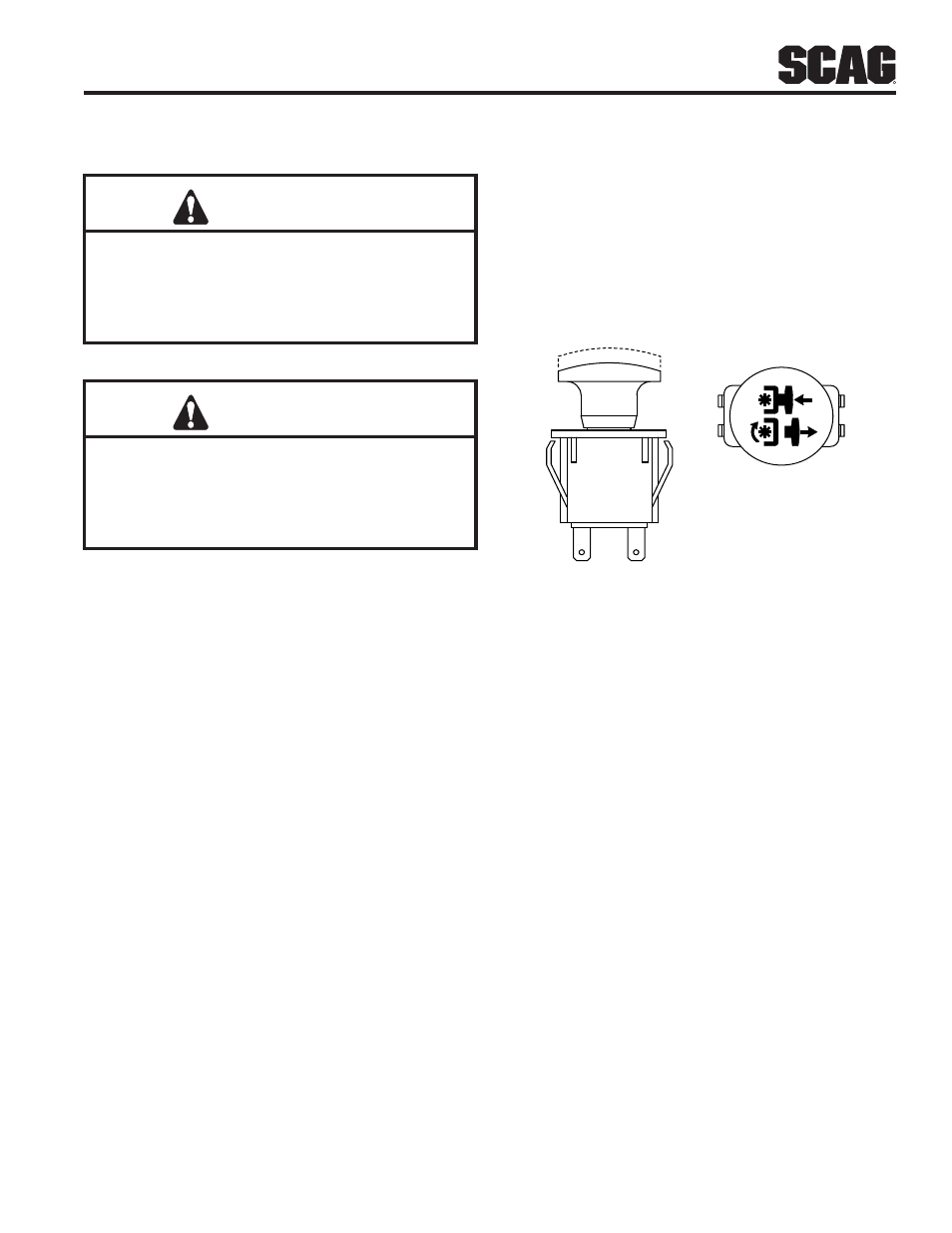 6 engaging the deck drive (cutter blades), Caution | Scag Power Equipment STT61V-25KBD-SS User Manual | Page 19 / 114