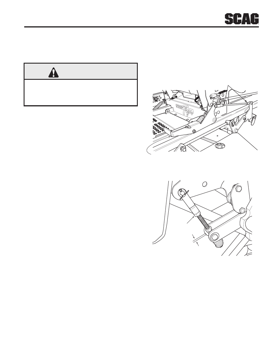 Adjustments, 1 parking brake adjustment, Section 6 | Warning | Scag Power Equipment STT61V-25KBD-SS User Manual | Page 27 / 114