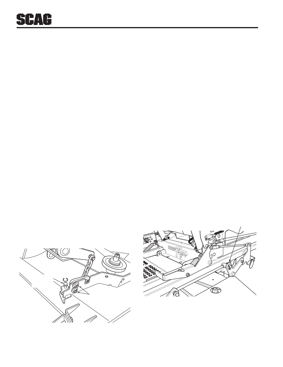 5 belt alignment, 6 cutter deck adjustments | Scag Power Equipment STT61V-25KBD-SS User Manual | Page 30 / 114