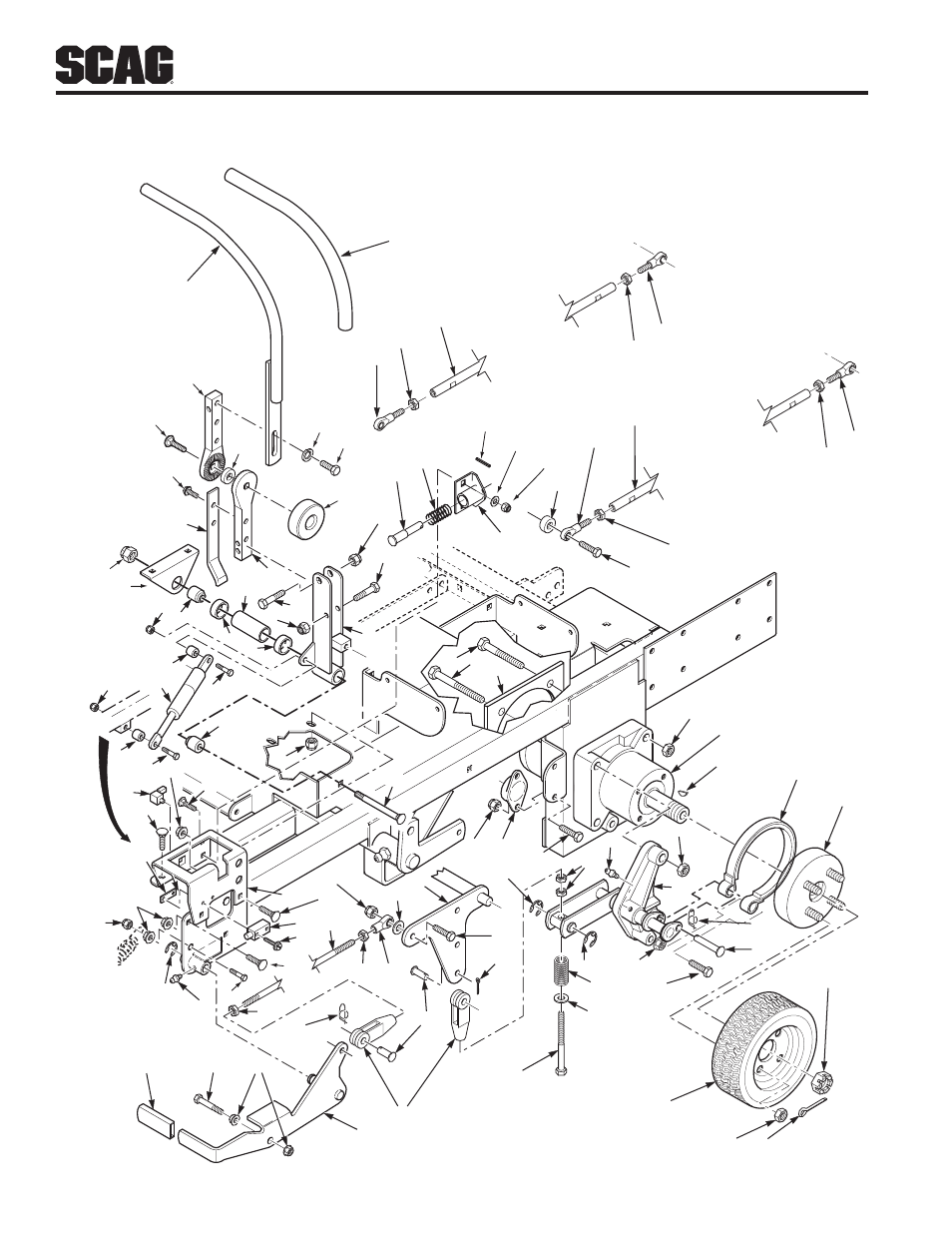 Brake and steering components | Scag Power Equipment STT61V-25KBD-SS User Manual | Page 58 / 114