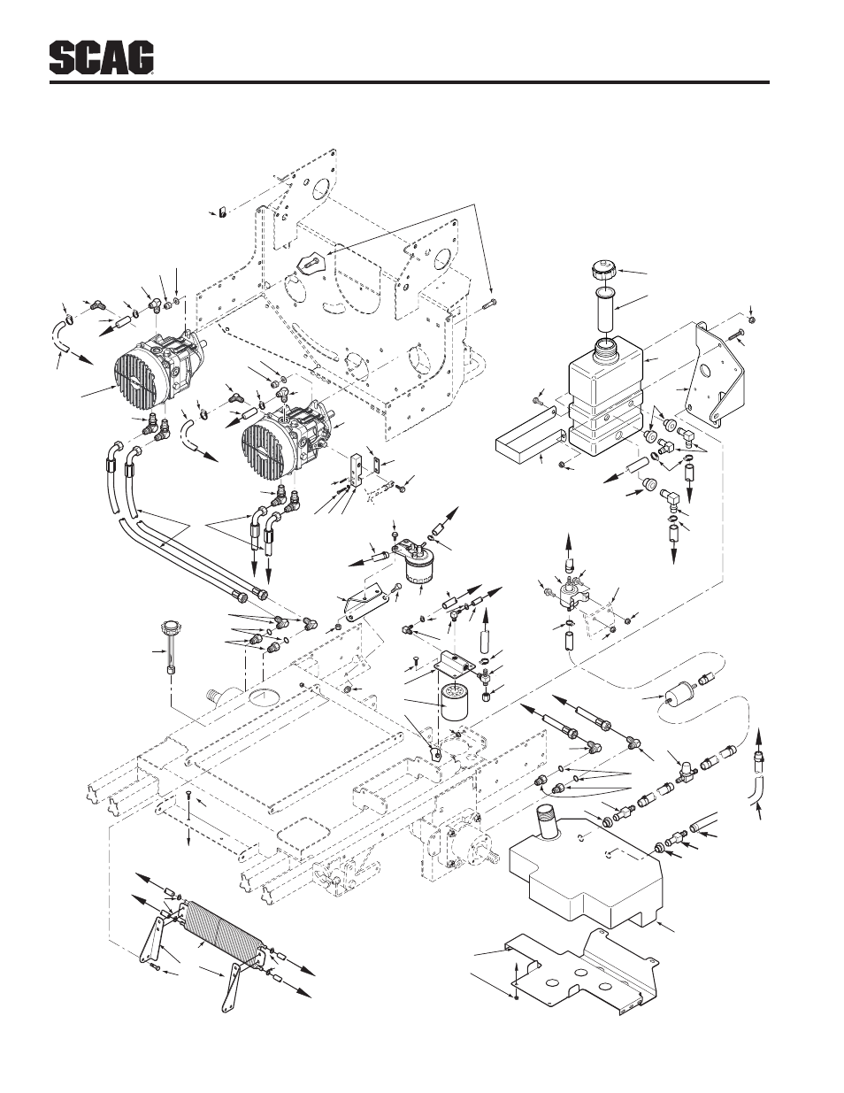 Fuel and hydraulic system - kubota diesel | Scag Power Equipment STT61V-25KBD-SS User Manual | Page 60 / 114