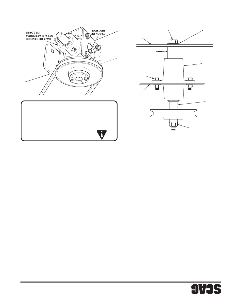 Preca ución, 38 sección 7 | Scag Power Equipment STT61V-25KBD-SS User Manual | Page 73 / 114