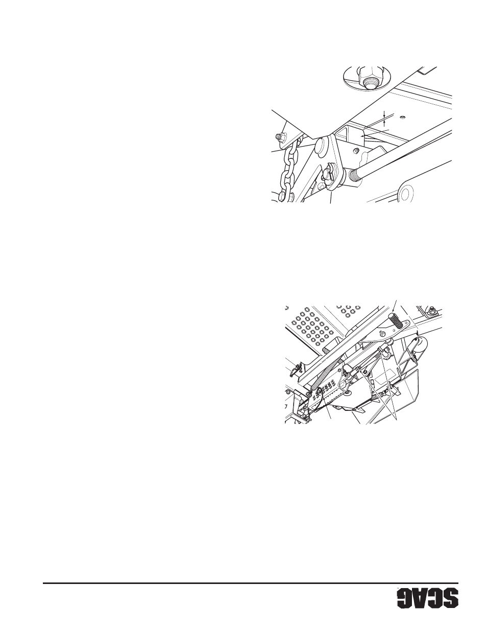 Sección 6 28, Altura de la plataforma de corte, Ajuste del deflector de corte personalizado | Scag Power Equipment STT61V-25KBD-SS User Manual | Page 83 / 114