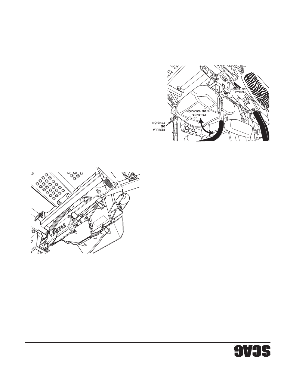 15 ajuste de las palancas de dirección, 16 ajuste del pedal de ajuste de altura | Scag Power Equipment STT61V-25KBD-SS User Manual | Page 91 / 114