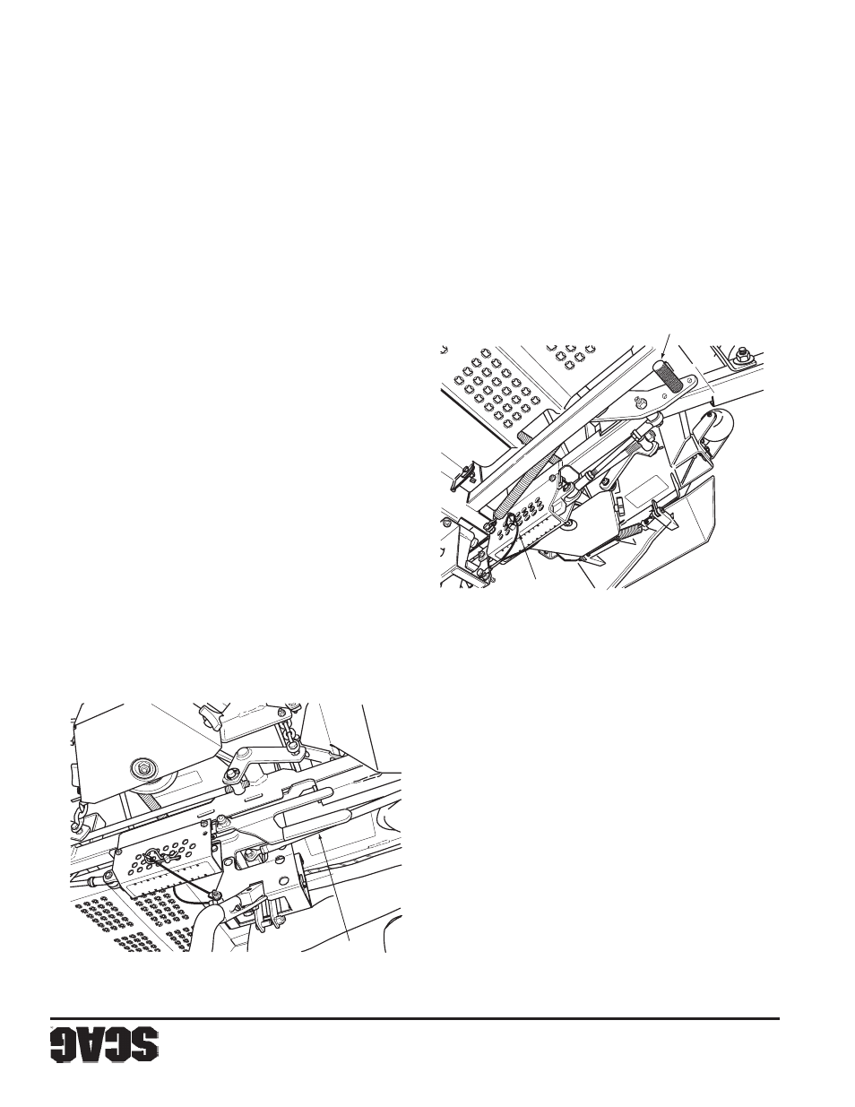 19 sección 4, 13 ajuste de la altura de cor te, 14 remolque (accesorio de enganche opcional) | Scag Power Equipment STT61V-25KBD-SS User Manual | Page 92 / 114