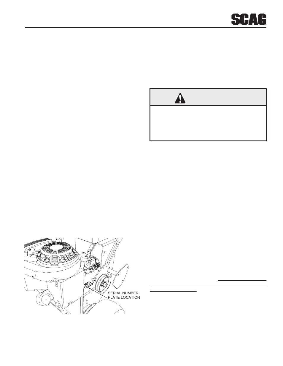 General information, Section 1, 1 introduction | 2 direction reference, 3 servicing the engine and drive train components, Warning | Scag Power Equipment SFW36-16BV User Manual | Page 5 / 48