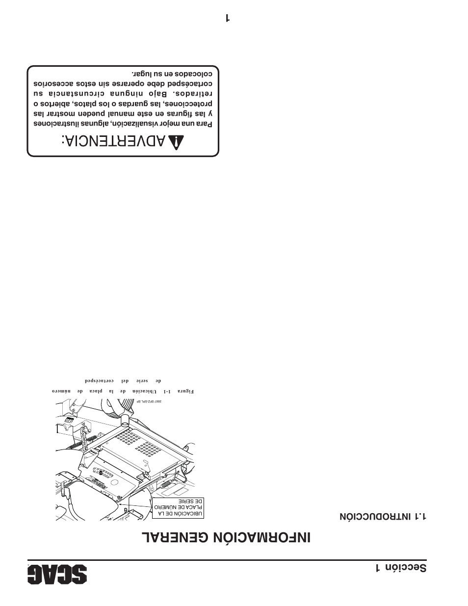 Información general, Sección 1 | Scag Power Equipment FREEDOM Z SFZ User Manual | Page 105 / 109