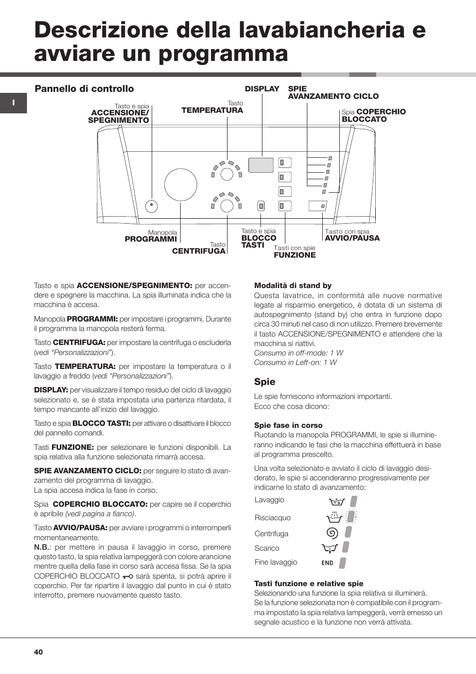 Hotpoint Ariston ARTXF 149 User Manual | Page 40 / 60