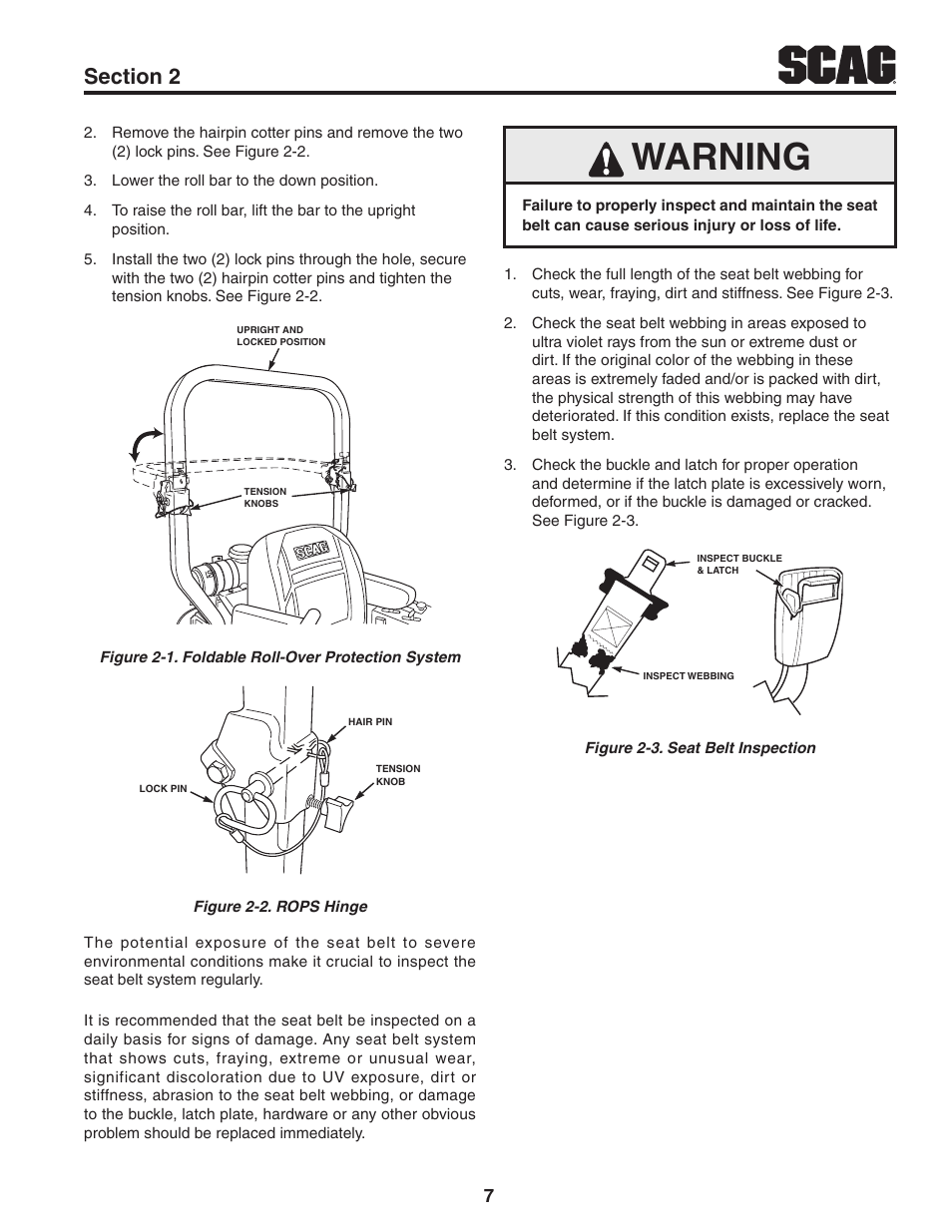 Warning | Scag Power Equipment TURF TIGER STT-31EFI-SS User Manual | Page 11 / 116
