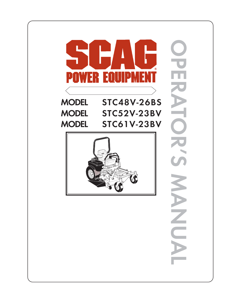 Scag Power Equipment STC52V-23BV  EN User Manual | 110 pages