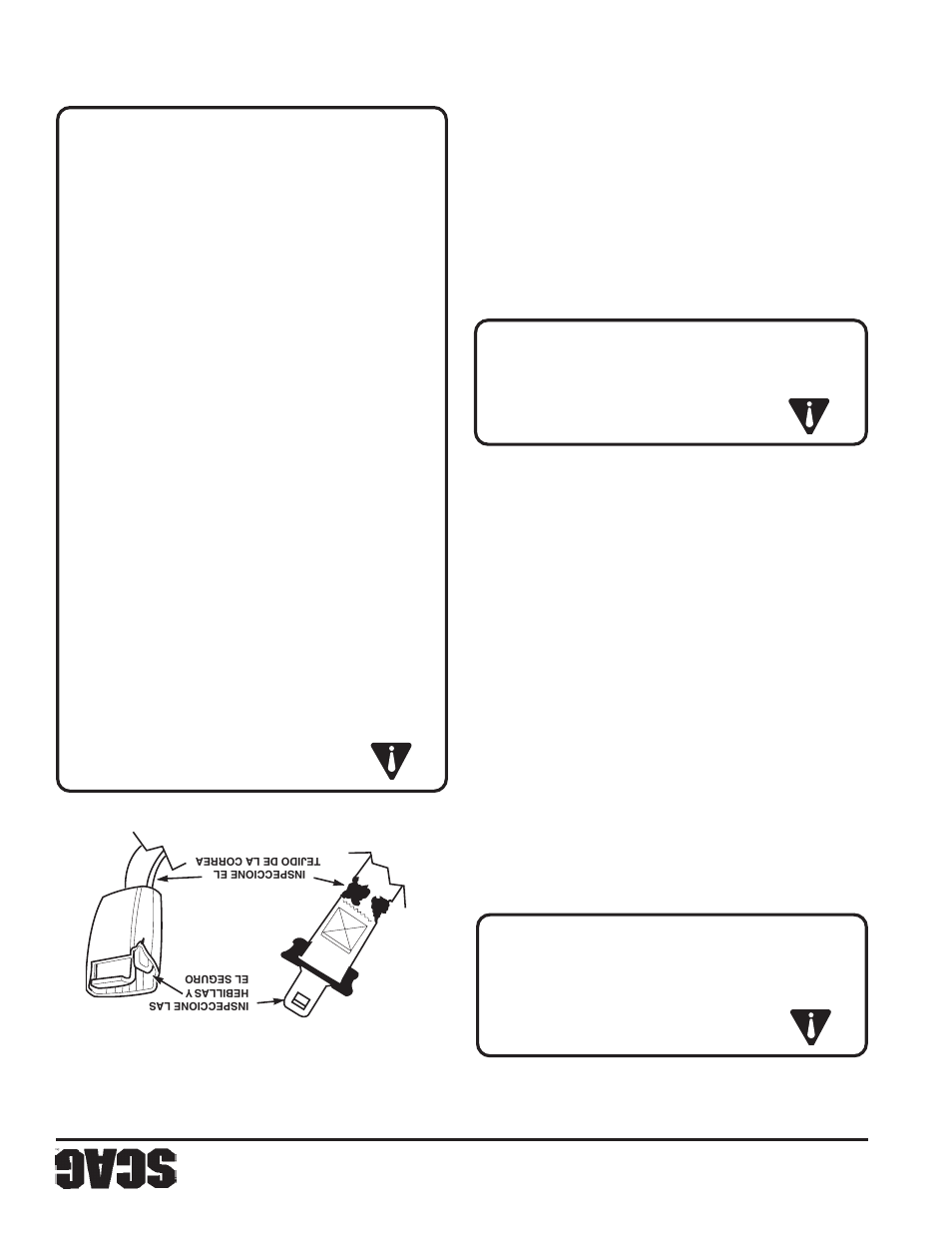 Adver tencia: adver tencia: adver tencia | Scag Power Equipment STC52V-23BV  EN User Manual | Page 100 / 110
