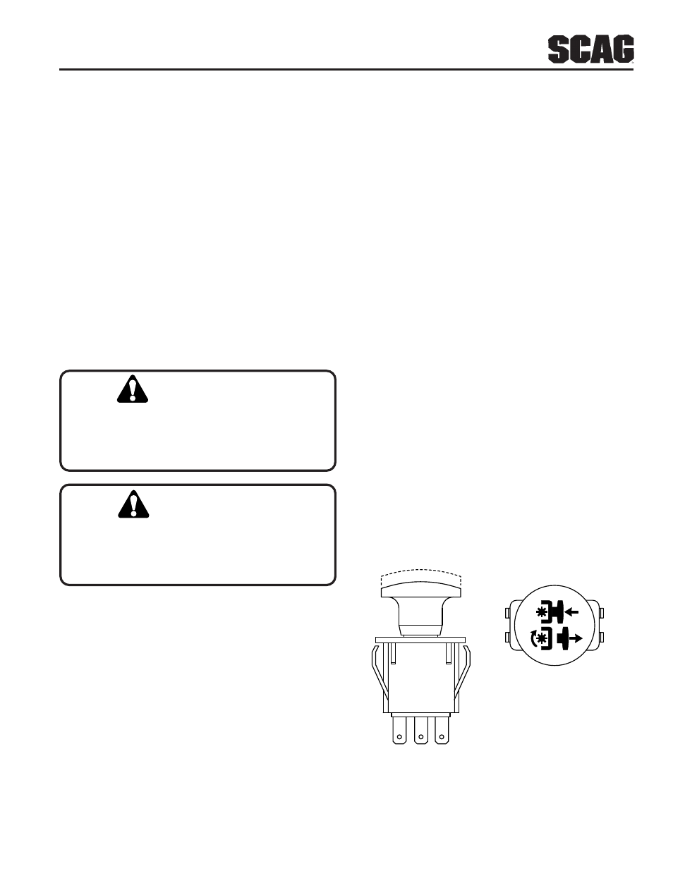 Caution | Scag Power Equipment STC52V-23BV  EN User Manual | Page 19 / 110