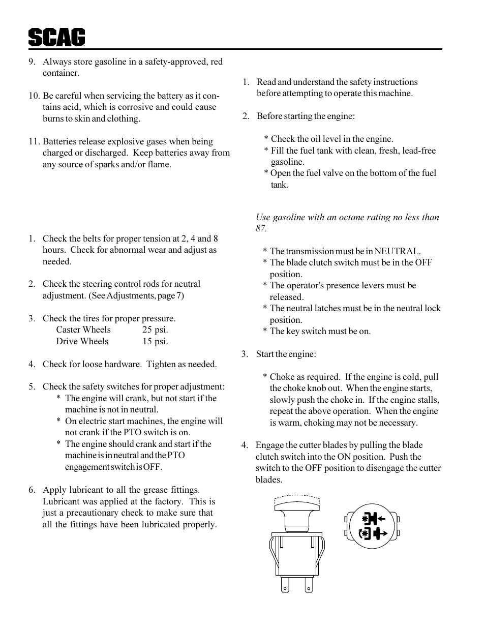Scag Power Equipment SWU User Manual | Page 10 / 40