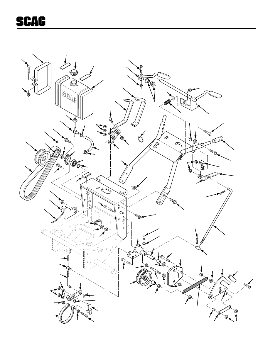 Handle assembly | Scag Power Equipment SWU User Manual | Page 30 / 40