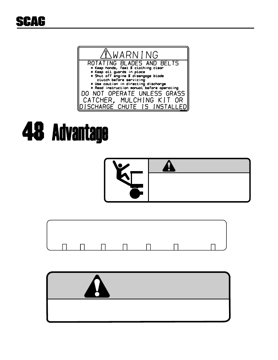 Warning | Scag Power Equipment SWU User Manual | Page 38 / 40