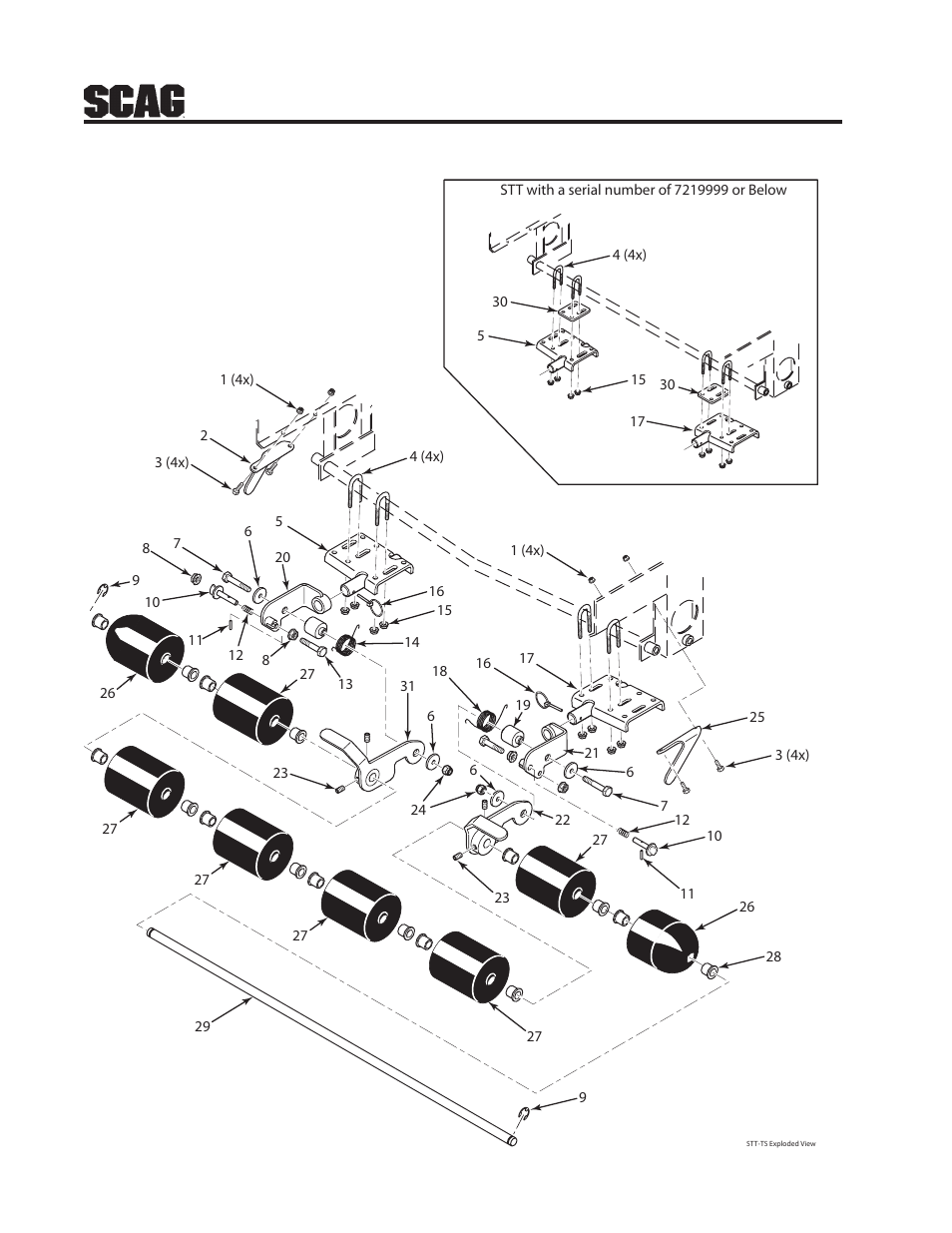 6tiger striper assembly - stt | Scag Power Equipment MODEL TS User Manual | Page 8 / 14