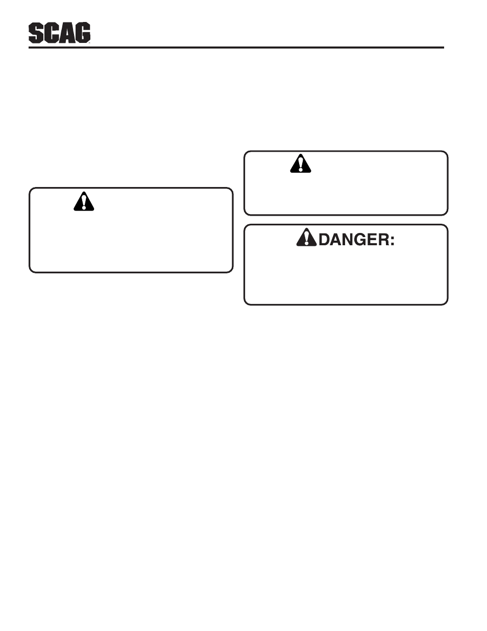 Warning, Caution | Scag Power Equipment SWZV User Manual | Page 10 / 105