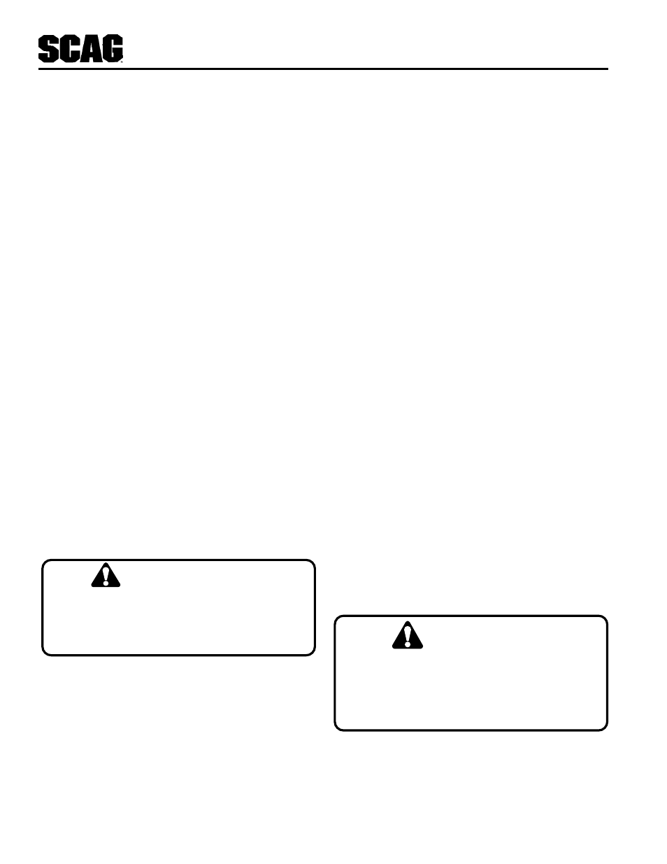 Caution, Warning | Scag Power Equipment SWZV User Manual | Page 16 / 105