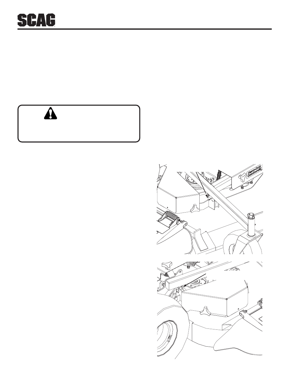 Warning | Scag Power Equipment SWZV User Manual | Page 26 / 105