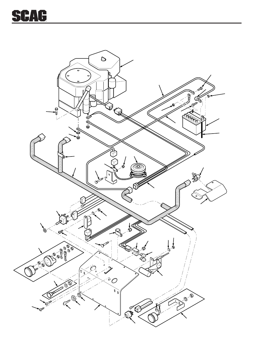 Instrument panel and electrical components | Scag Power Equipment SSZ User Manual | Page 34 / 41