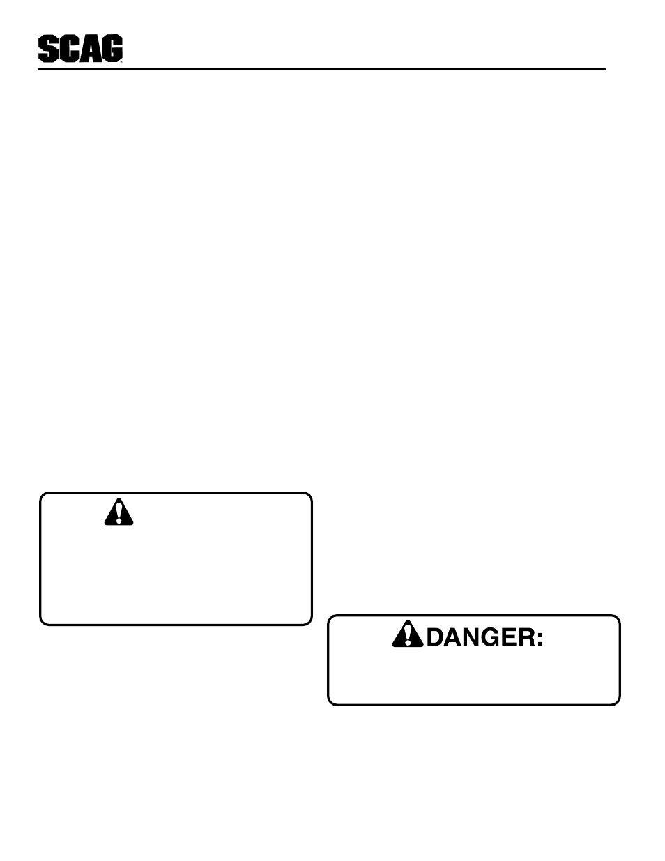 Warning | Scag Power Equipment STT-31BSD User Manual | Page 18 / 64