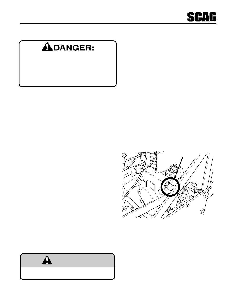 Warning, Rotating blades | Scag Power Equipment STT-31BSD User Manual | Page 19 / 64