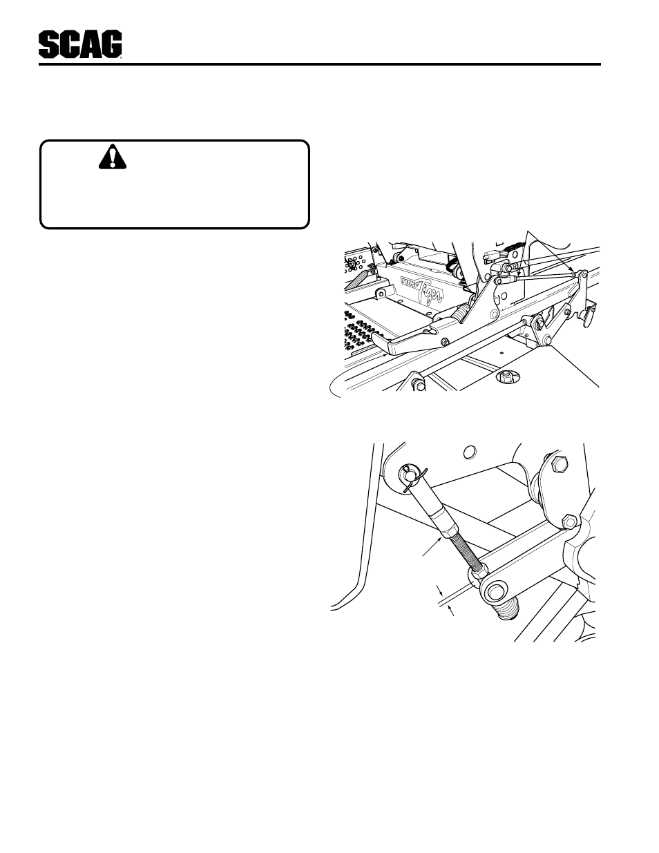 Warning, Adjustments | Scag Power Equipment STT-31BSD User Manual | Page 24 / 64