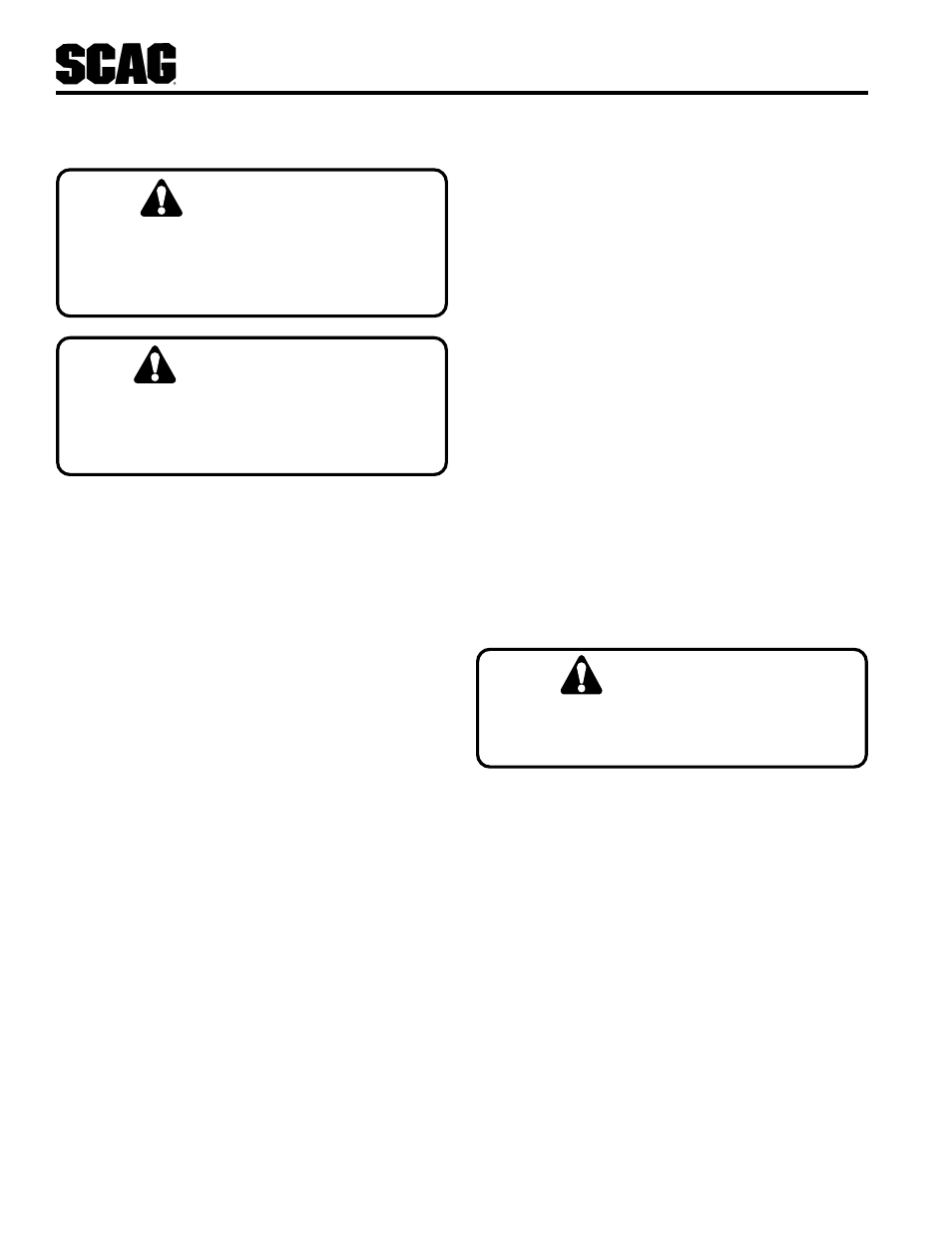 Warning, Caution | Scag Power Equipment STT-31BSD User Manual | Page 26 / 64