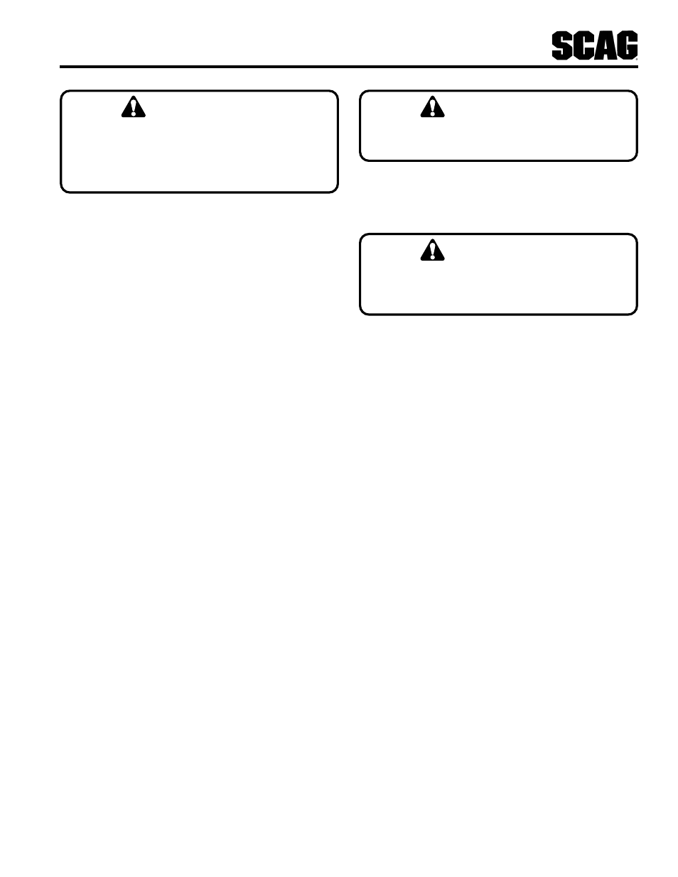 Warning | Scag Power Equipment STT-31BSD User Manual | Page 37 / 64