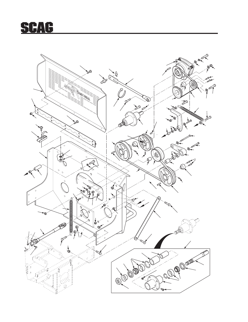 44 deck drive components, Ato a b to b | Scag Power Equipment STT-31BSD User Manual | Page 48 / 64