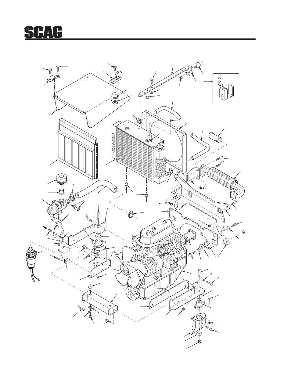 46 radiator & engine brackets | Scag Power Equipment STT-31BSD User Manual | Page 50 / 64