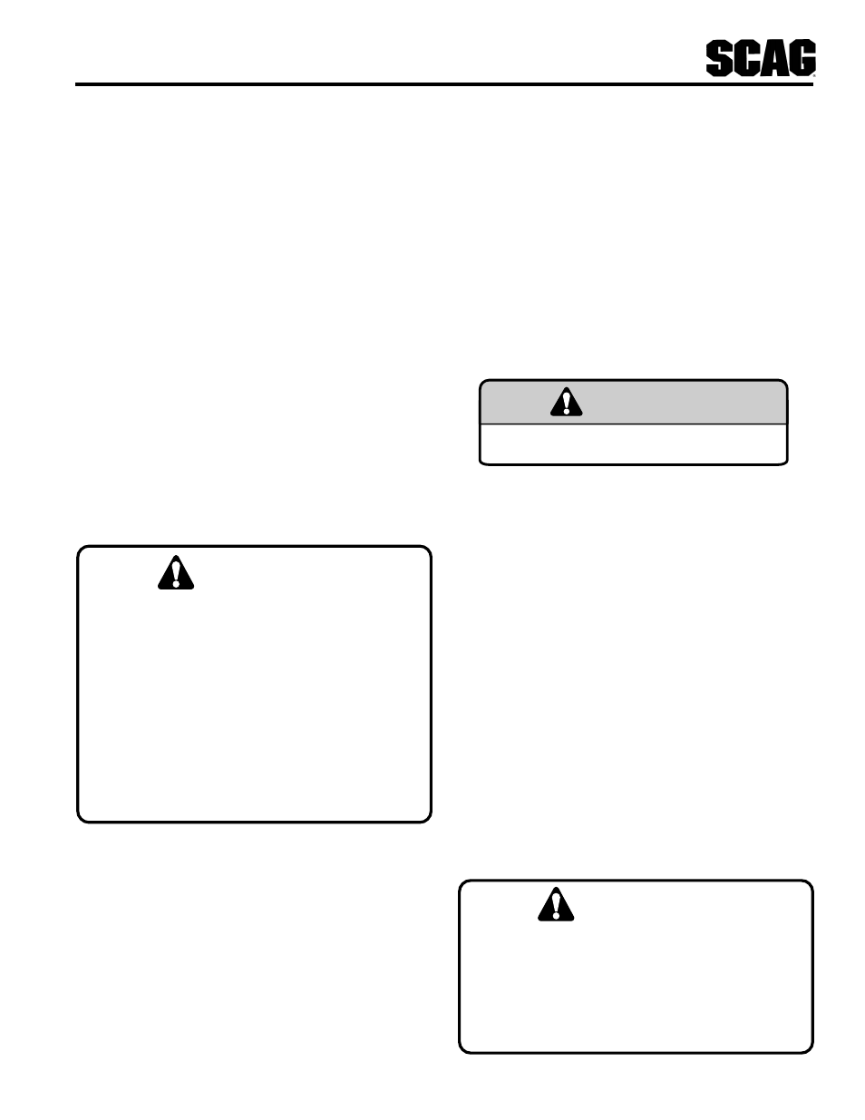 Warning | Scag Power Equipment STT-31BSD User Manual | Page 9 / 64