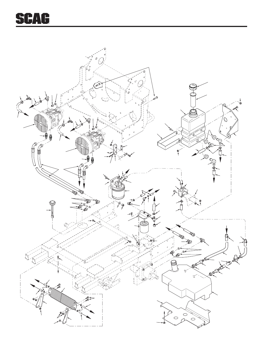 Fuel and hydraulic system - cat diesel | Scag Power Equipment TURF TIGER STT61V-25KBD User Manual | Page 64 / 79