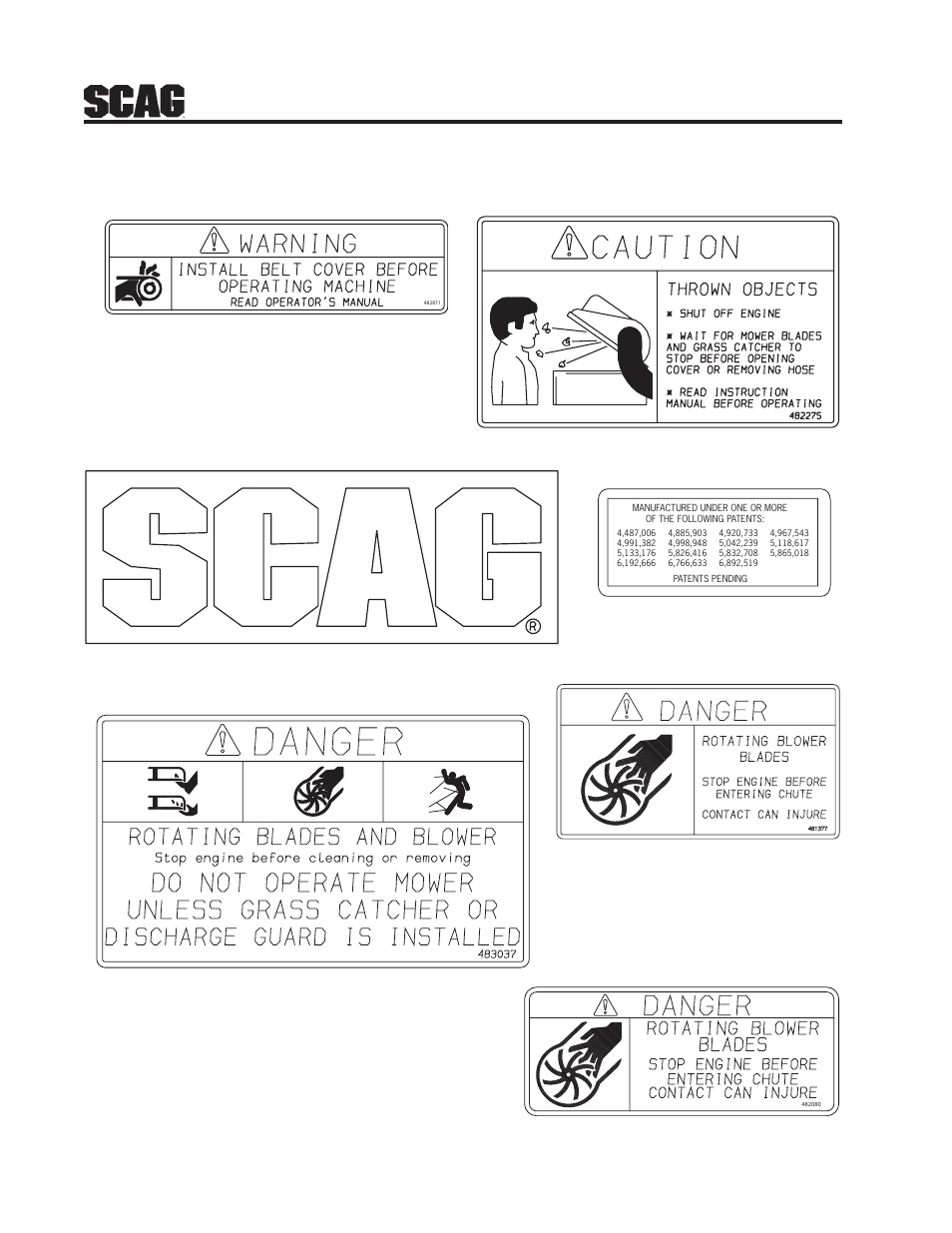 14 gc-stwc-cs61v decals | Scag Power Equipment GC-STWC-CS61V User Manual | Page 16 / 18