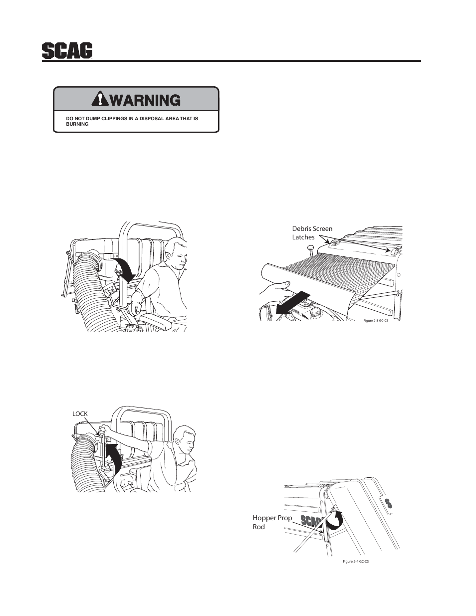 Warning | Scag Power Equipment GC-STWC-CS61V User Manual | Page 4 / 18
