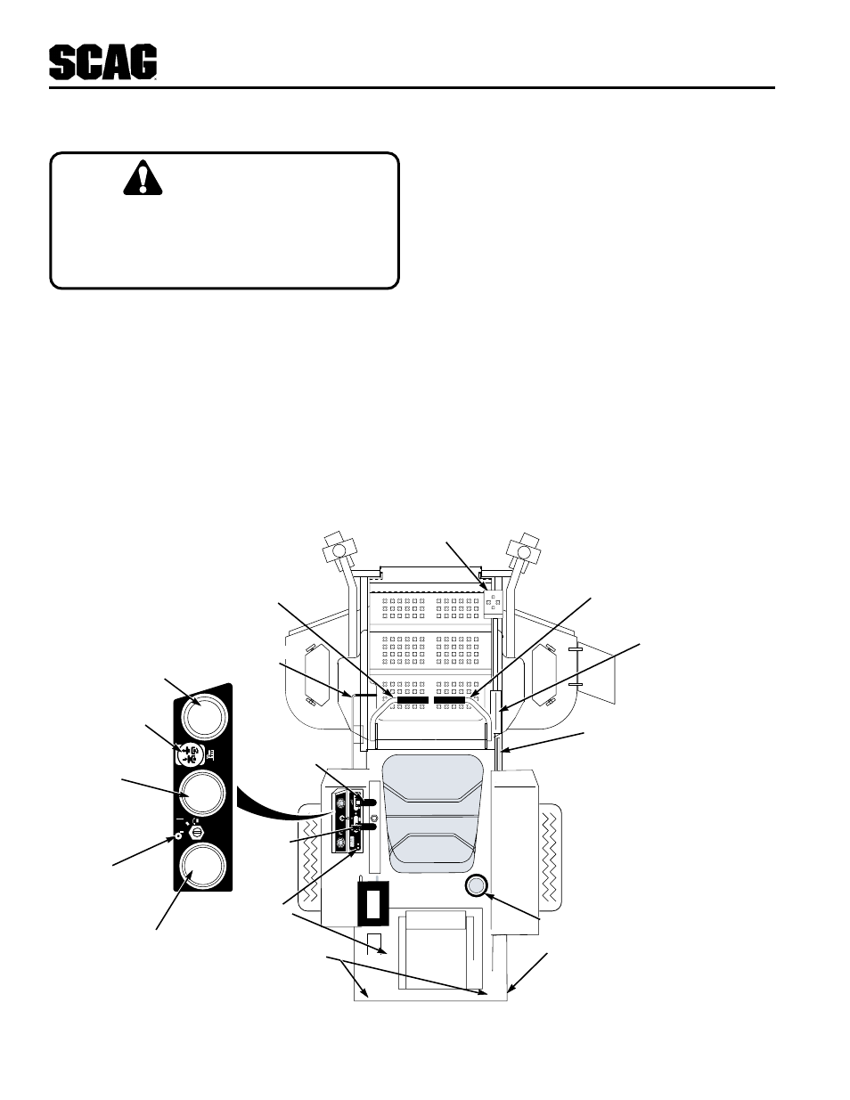 Caution, Operating instructions, 1 controls and instrument identification | Scag Power Equipment STT-31BSG User Manual | Page 13 / 70