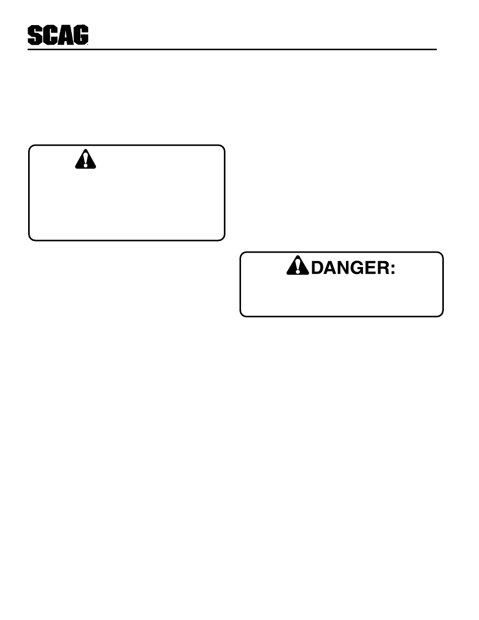 Warning | Scag Power Equipment STT-31BSG User Manual | Page 17 / 70