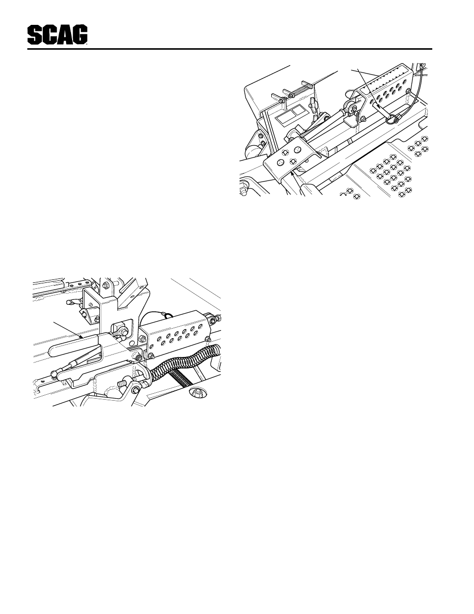 13 adjusting cutting height, Figure 4-7 deck release lever, Figure 4-6 adjusting cutting height | Scag Power Equipment STT-31BSG User Manual | Page 19 / 70