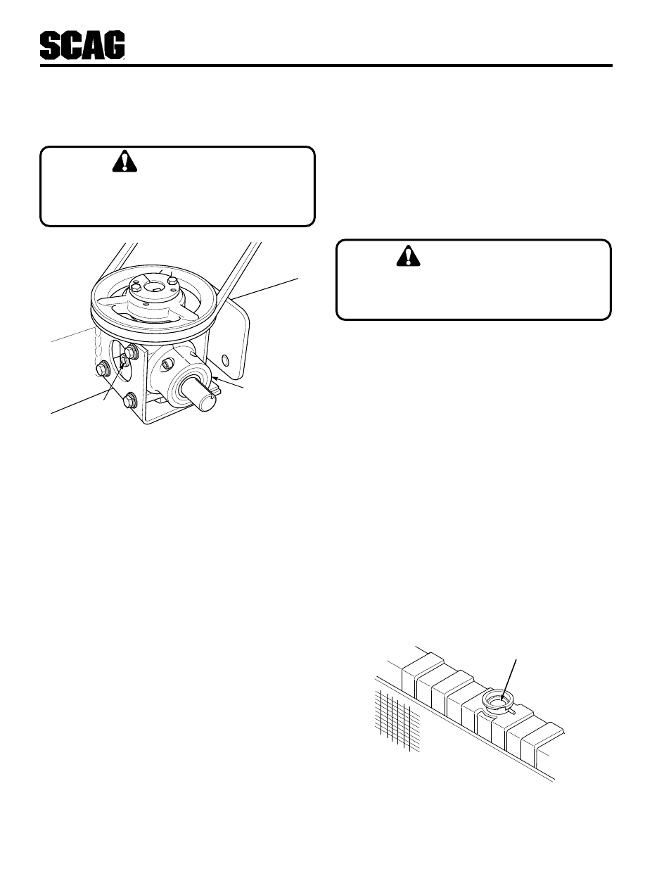 Caution, Warning | Scag Power Equipment STT-31BSG User Manual | Page 45 / 70