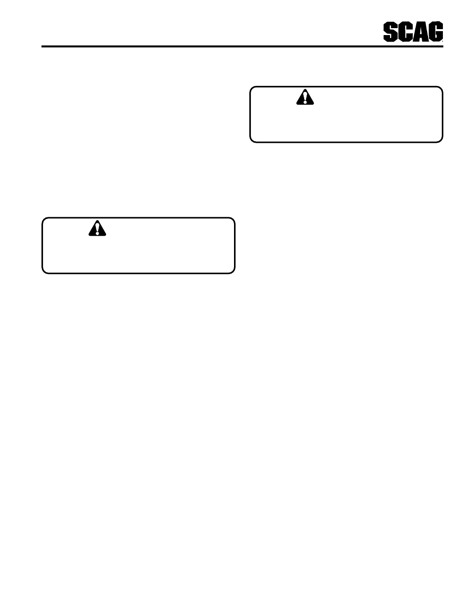 Caution | Scag Power Equipment STT-31BSG User Manual | Page 46 / 70