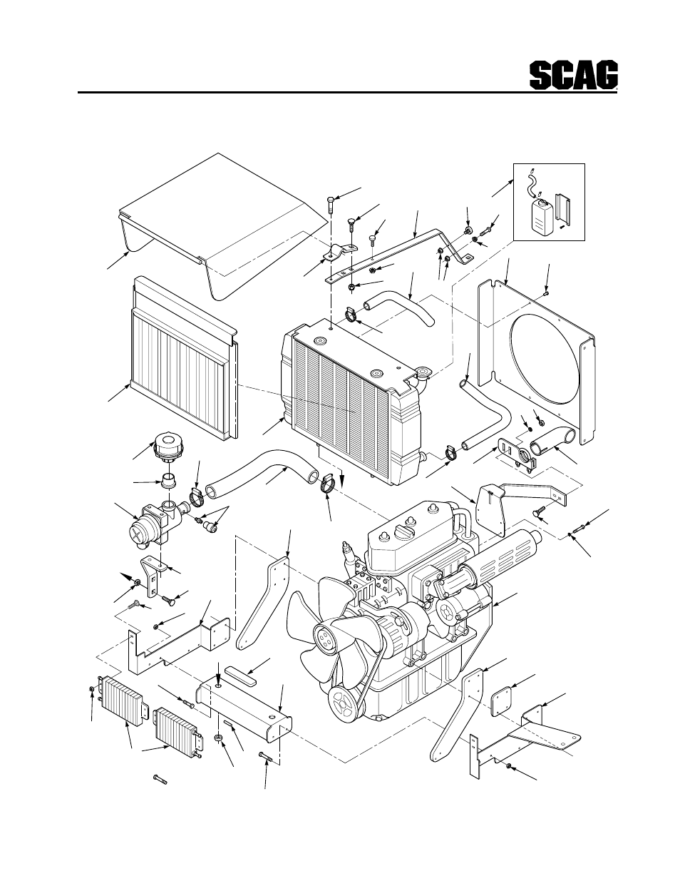 43 radiator, coolers & engine brackets | Scag Power Equipment STT-31BSG User Manual | Page 56 / 70