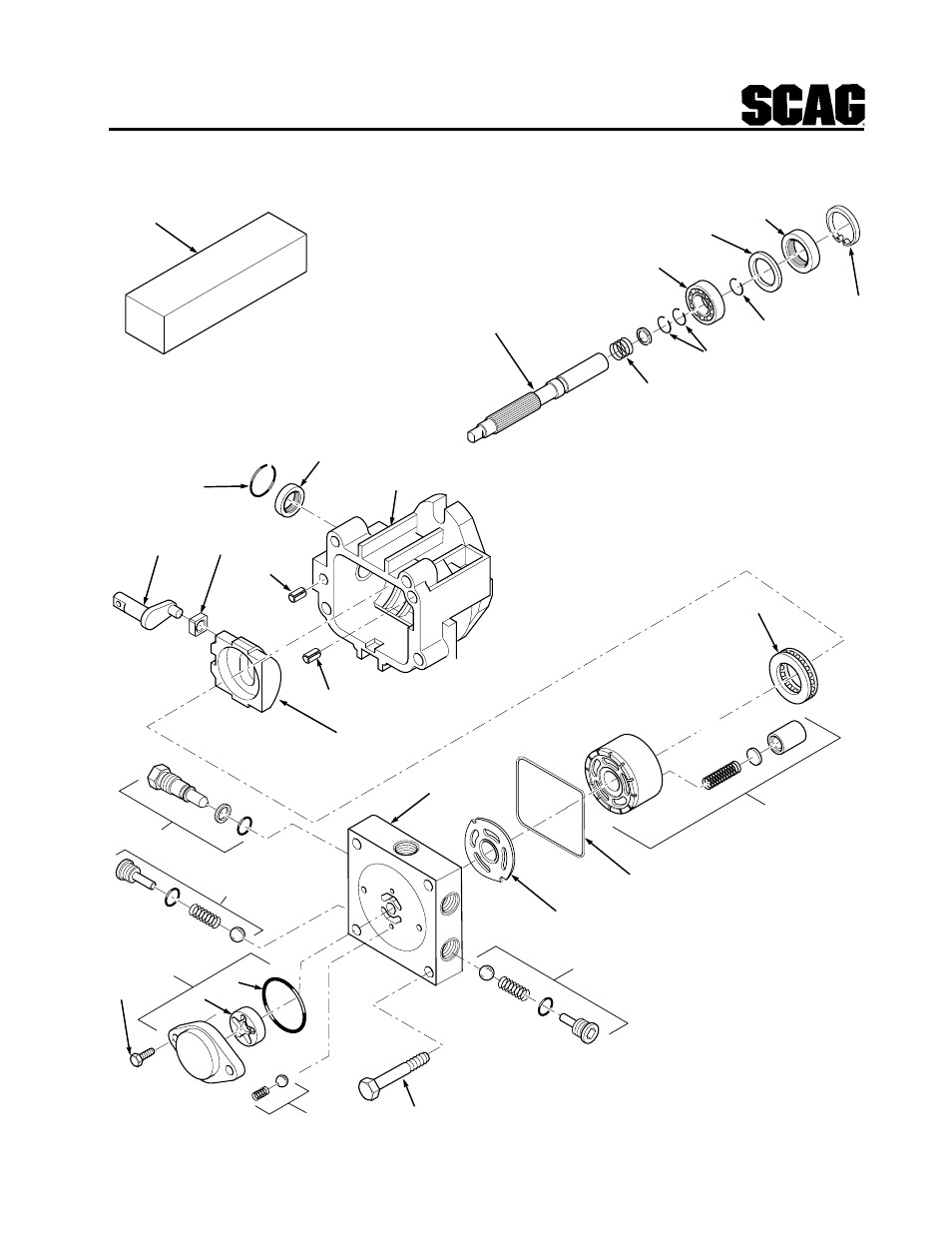 Hydraulic pump assembly - bdp-21l, Hydraulic pump assembly, Overhaul seal kit | Scag Power Equipment STT-31BSG User Manual | Page 64 / 70