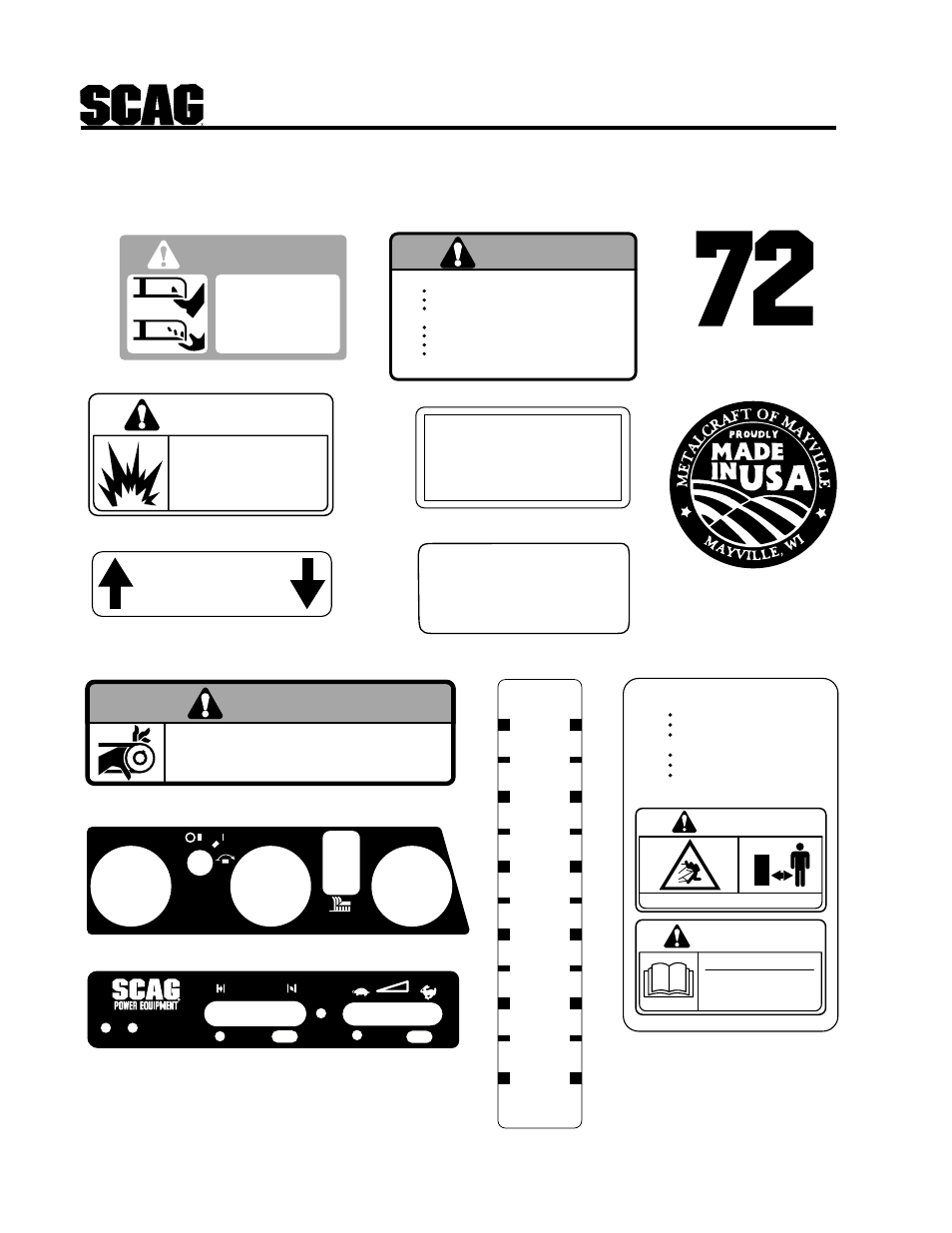 Heavy-duty commercial, Danger, Caution | 54 replacement decals and information plates, Warning | Scag Power Equipment STT-31BSG User Manual | Page 67 / 70