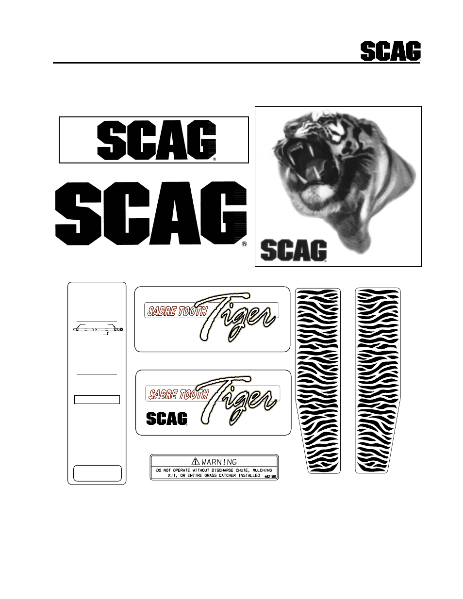 55 replacement decals and information plates | Scag Power Equipment STT-31BSG User Manual | Page 68 / 70