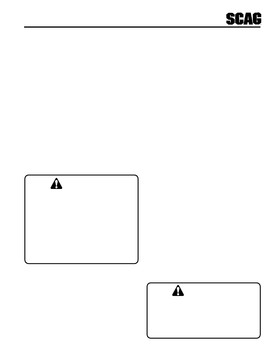Warning | Scag Power Equipment STT-31BSG User Manual | Page 7 / 70