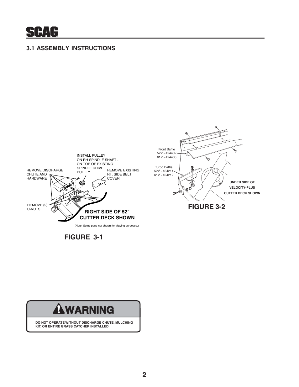 Warning, Figure 3-1, Figure 3-2 | Scag Power Equipment GC-STT-V User Manual | Page 4 / 22